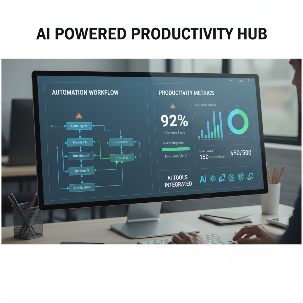 Dashboard de automatización con IA mostrando flujos de trabajo y estadísticas en tiempo real